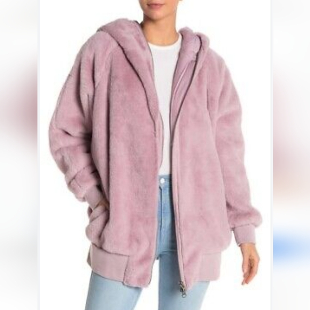 Free People Turn Up Fleece Faux Fur Jacket